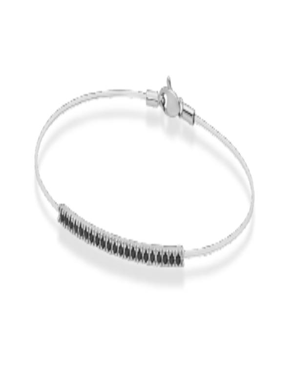 Bracciale Paddle in Oro Bianco 18kt con Diamanti Neri