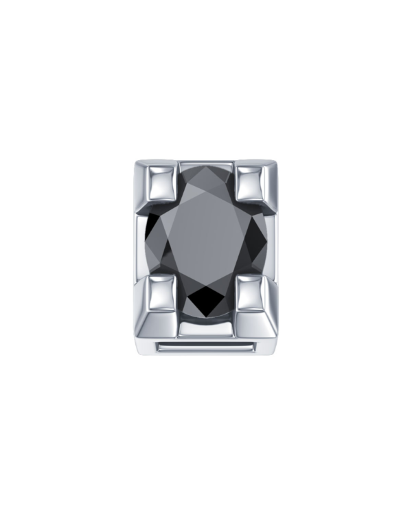 Griffe / Charm0,02 ct in oro bianco e diamante nero