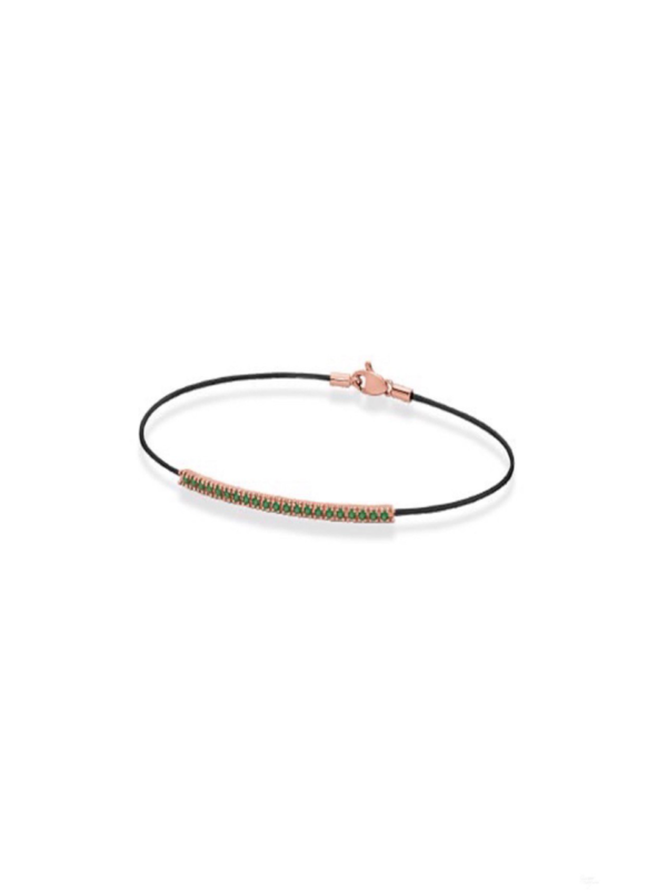 Bracciale in Oro Rosa18kt con smeraldi