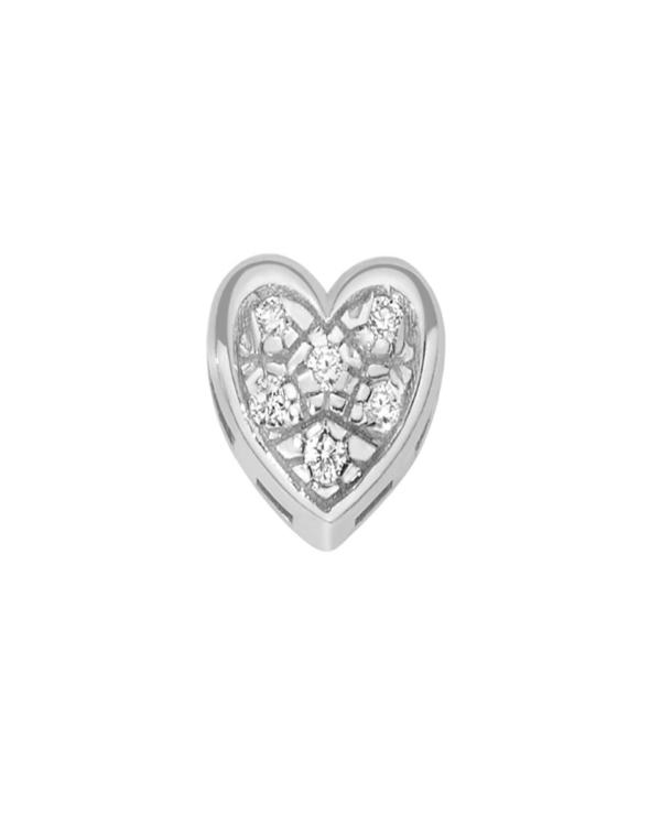 Griffe / Charm Cuore Bombato in oro bianco e diamanti